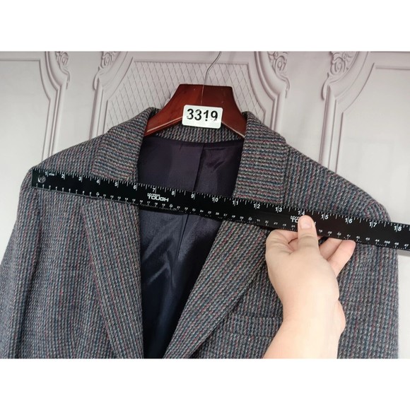 VTG EC Cross County‎ Fashions Womens 100% Pure Wool Blazer SZ 12 Navy Blue Lined - Picture 10 of 16